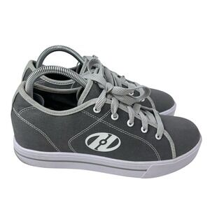Heelys Canvas Low Top Gray Skate Shoes‎ Sneakers Men's Size 7 Lace Up Wheels EUC